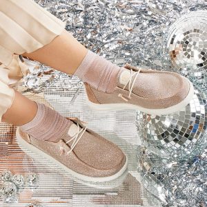 wendy metallic sparkle rose gold